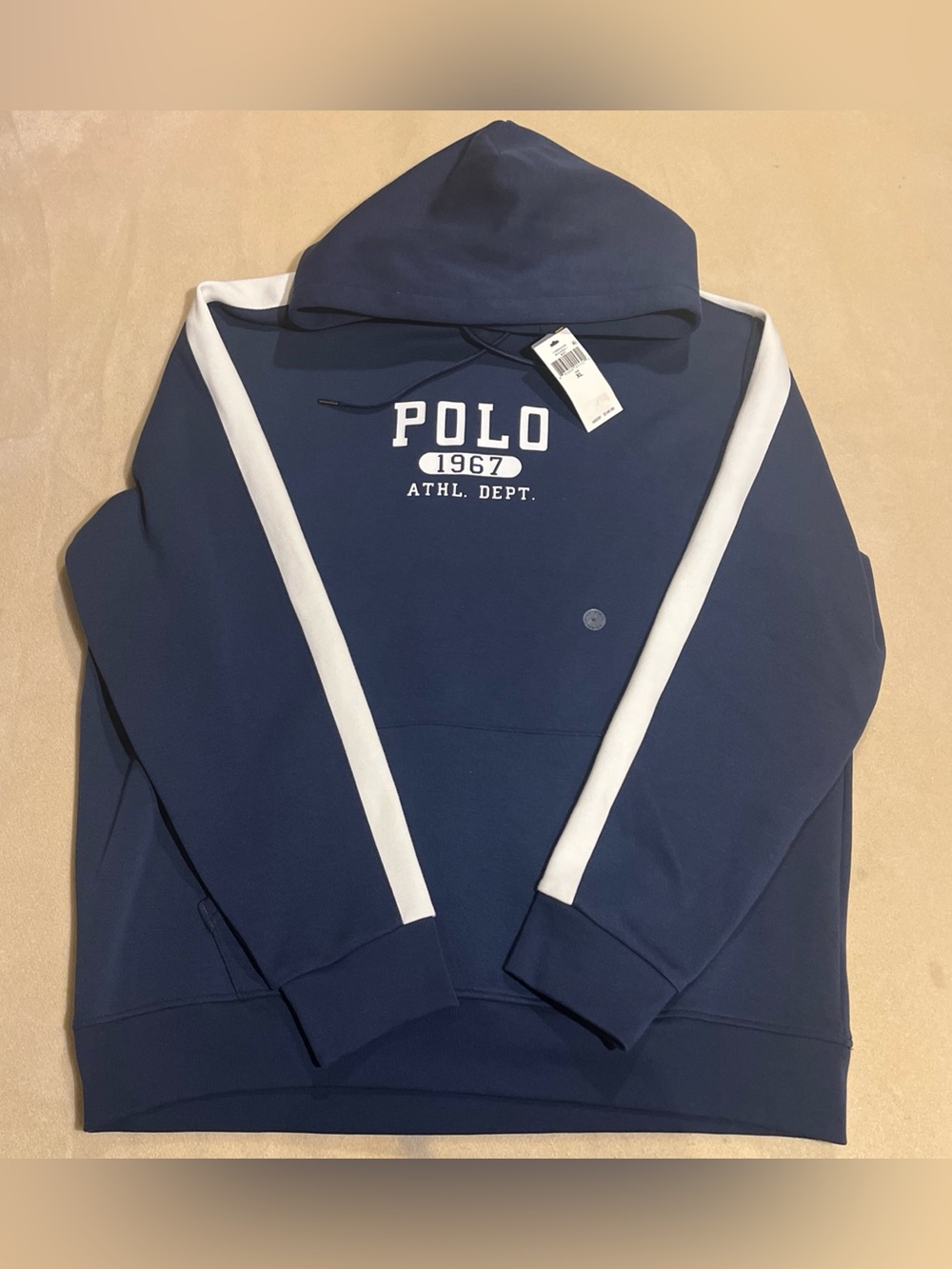 NWT Retail $148 Polo Ralph Lauren Mens Athletic Dept 1967 Fleece Hoodie XL Navy